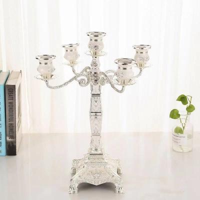 China Retro candlestick wedding luxury five-head zinc alloy retro decoration candlestick household for sale