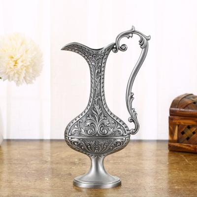 China Zinc Alloy Creative Vase Vintage Vases Metal High End Romantic Wedding For Home Decor for sale