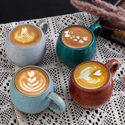 China Sustainable 500ml Coffee mugs Ceramic mug vintage wholesale American milk water stoneware breakfast Kiln baked coffee cup for sale