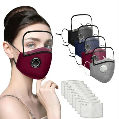 China Detachable Protective MouthMask Anti-dust Face-mask Mouth Cover Mask With Eyeguard For Outdoor 100% Cotton Mask With Valve for sale