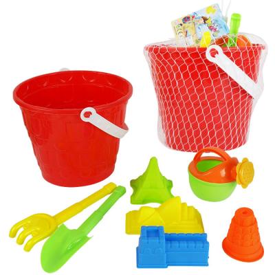 China PLAY SAND Summer Plastic Toys for Kids Play Sand Series Bucket Outdoor Watering Pot and Mold Sand Set of 6 Beach Toys for sale