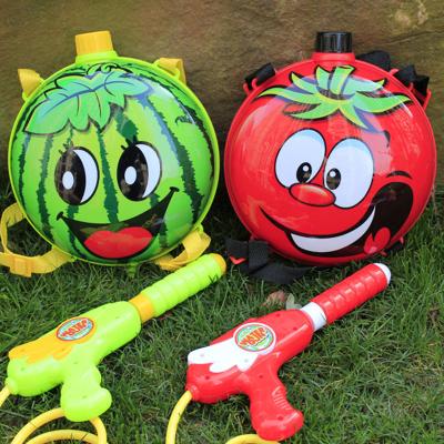 China Outdoor Toys Cartoon Fruit Backpack Squirt Gun Summer Children's Water Gun Toys for sale