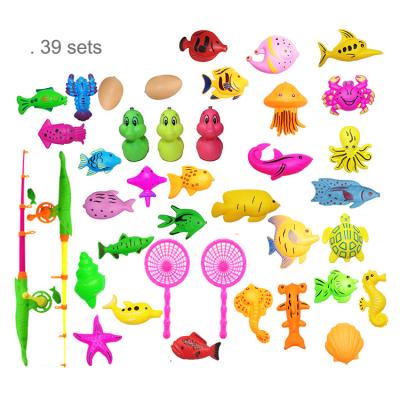 China Fishing Hot Set Fish With Basket And Pool Kids Magnet Fishing Toys for sale