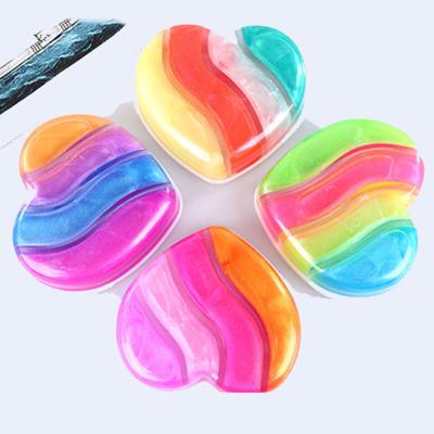 China Color Changing 3D Crystal Clay Heart Shaped Colorful Mud Kit Putty DIY Non-Toxic Stretching Mud for sale