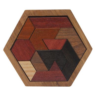 China Children Dry Puzzles Toys Wooden Tangram/Geometric Shape Wooden Board Jigsaw Puzzle Kids Educational Toys for sale