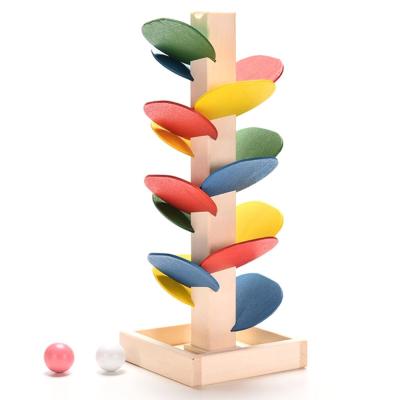 China Educational Wooden Toys Toy For Kids Ball Baby Building Blocks Colorful Marble Tree for sale