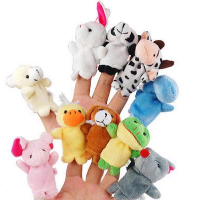 China Handsome Finger Puppets 10pcs Set Mini Baby Kids Cartoon Animal Finger Puppets for sale