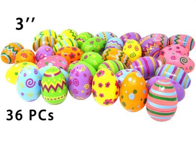 China Toy Amazon Plastic Easter Eggs promotional 34 pieces set printed luminous egg for sale