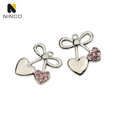 China Eco-Friendly/Nickel Free/Custom Jewelry Hang Tag Metal Charms Metal Bra Pendant Logo Zinc +Alloy+ Lead Free/Top Quality Wholesale Silver Designer Swimwear Rhinestone With Logo for sale