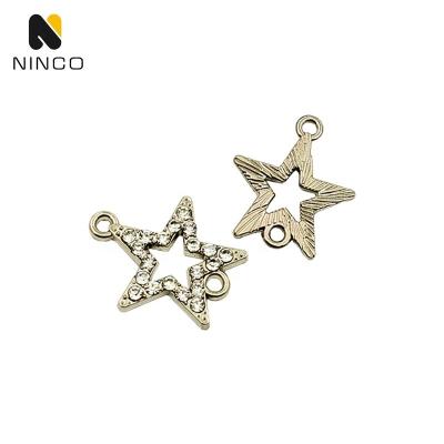 China Eco-Friendly/Nickel Free/Luxury Designer Fashion Small Rhinestone Star Name Metal Charms Jewelry Tags Custom Pendant Lead Free/Top Quality Necklace For Diy Bracelet Making for sale