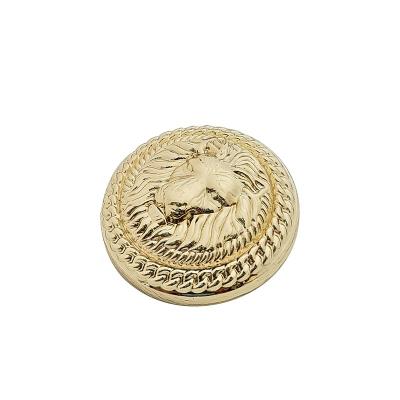 China Viable decorative antique zinc alloy gold flower hand blezer gold stitching custom logo clothes garment coat metal buttons for sale