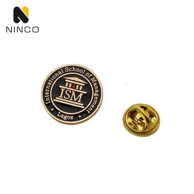 China 3D Round Gold Butterfly Clasp Pins Manufacturer School Association Custom Logo Metal Badge Soft Enamel Lapel Pin For Costume for sale