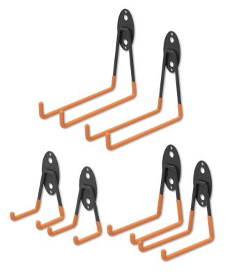 China High Quality Heavy Duty 6PC Heavy Duty Garage Hooks Set Orange Garage Service Hooks Garage Hangs Tool Organizer Wall Mounted for sale