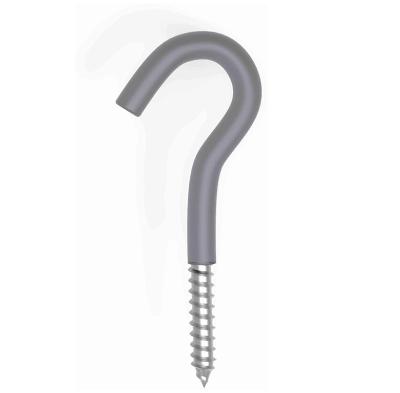 China Heavy Duty Screw Tool J Cup Hooks Popular Heavy Duty Utility Screw-in Hook Vinyl Coated for sale