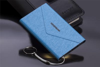 China Leer Behandeld Slim Draagbaar Enveloptype van de Machtsbank 4000mAH Te koop