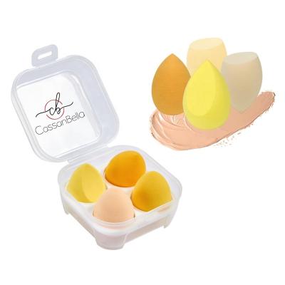 China Cassanbella Wet Dry Hot Sales 4 Pcs Multi Colored Beauty Use Makeup Blender Sponge Set With Box, Great For Liquid, Cream, And Powder for sale