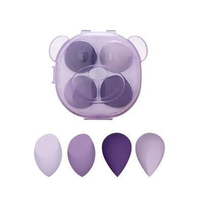 China Non Use Cassanbella 4 Pcs Latex Beauty Makeup Wet Dry Blender Sponge Puff Set With Cute Bear Shape Box Big For Liquid Cream And Powder for sale