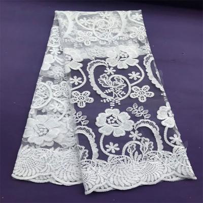 China China factory high quality water soluble ivory sequin lace fabric white sequin organza lace up with sequins for sale