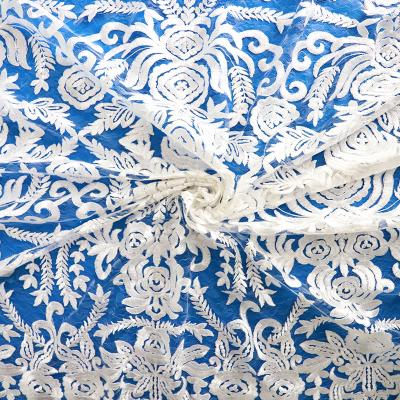 China Viable New Arrivals White Wedding Design Tulle Lace Embroidery Ivory Bridal Fabric For Party for sale