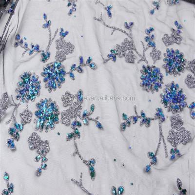 China Viable Glitter Lace Mesh Fabric For Wedding Dress for sale