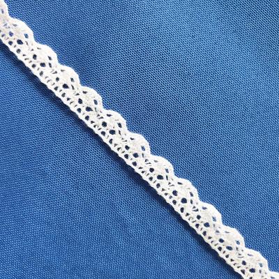 China Sustainable Crochet Lace Trim For Garment Accessory Cotton Lace Trim Ivory Crocheted Lace Trimming for sale