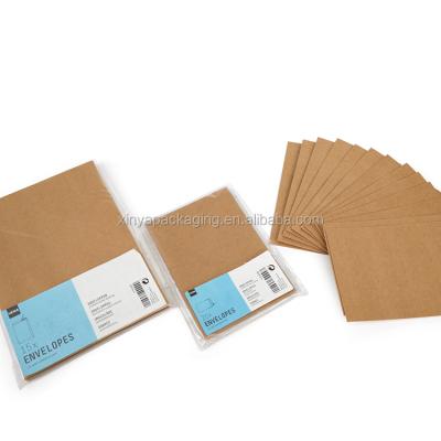 China XINYA Recyclable Wholesale Products Custom Brown Kraft Paper Business Card Packaging Envelope For Gift for sale