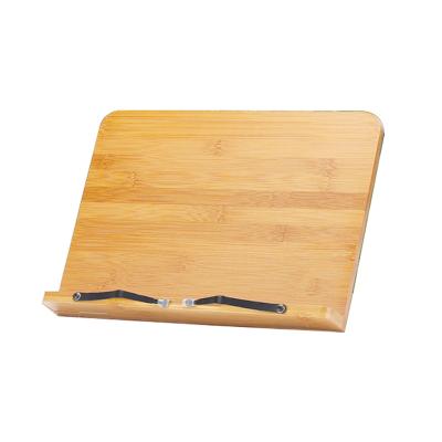 China Rest Bamboo Home Reading Stands Tray Page Paper Clips Portable Foldable Bamboo Cookbook Bamboo Stand Tablet Holder for sale