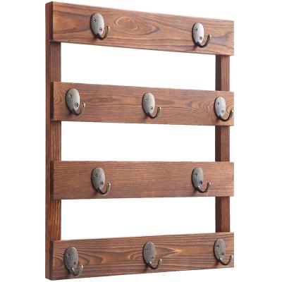 China Modern Coffee Cup Rack Wall Mounted Wooden Cup Organizer For Home Kitchen Display Storage And Collection for sale