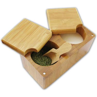 China Stocked made in china premium primary colors rectangle bamboo seasoning storage box for sale