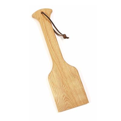 China Easily Cleaned BBQ Grill Cooking Spatula With Wooden Handle Barbecue Scraper for sale