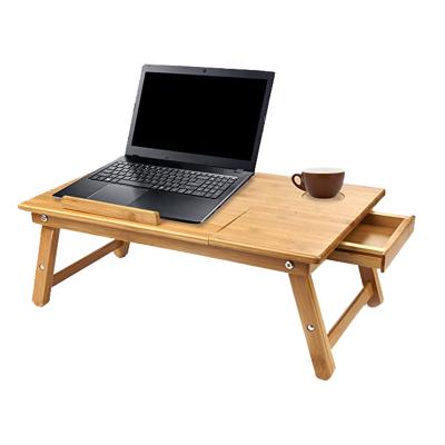 China Factory Customization Factory Small Laptop Study Bamboo Wood Laptop Bed Table Collapsible Foldable Desktop Adjustable Folding for sale