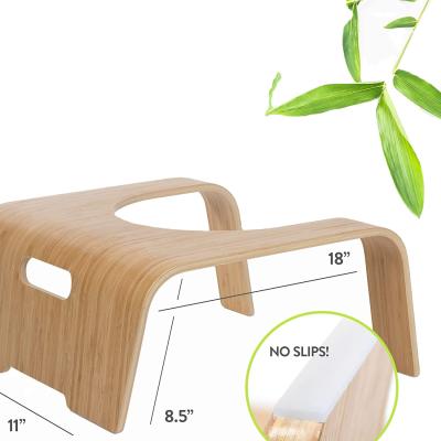 China Dresser to go to the toilet 2021 original wholesale manufacturer rectangle toilet foot stool bamboo for sale