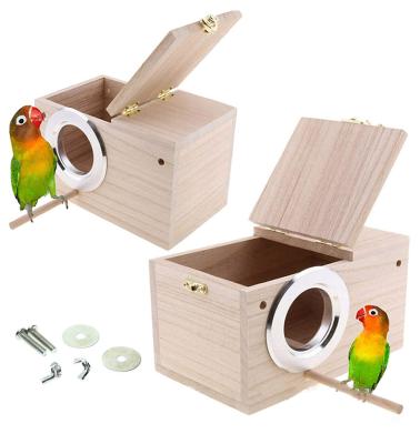 China Vertical Windproof Bird Cage Props For Wooden Bird House Pearl Bird Breeding And Hatching for sale