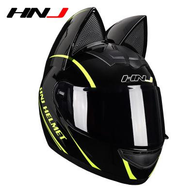 China 2022 HNJ DOT Helmet Accessories Helmets Outdoor Cycling Motorcycle With Cat Ear Full Face Cascos De Moto Motorcycle for sale