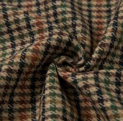 China Wind proof 30%Wool 65%T 5%Other colorful houndstooth suitable for overcoats, jackets, anoraks, fall winter apparel fabrics for sale