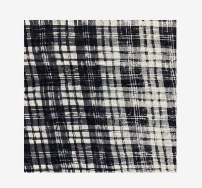 China Breathable black and white checked canvas print fabric suitable for pants, tops, shirts, suits, bedding, loungewear, etc. for sale