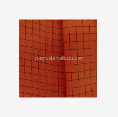 China 1.0 Plaid Polyester Anti-Static Electrostatic Spin Taffeta for sale