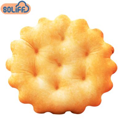 China Mondern 3D Biscuit Pillow Chair Car Cushion Decorative Pillow Food Shape Soft Funny Cookie Pillow for sale