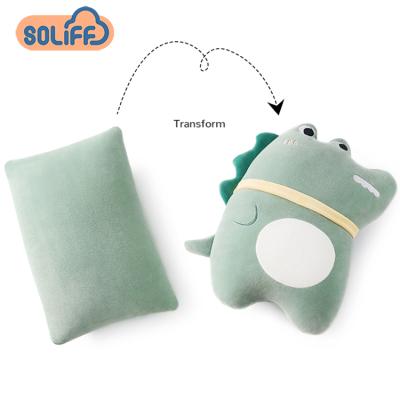 China Wholesale cheap funny promotional dinosaur pillows m&ms plush toys pillow nap back pillow for sale