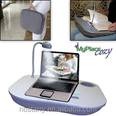 China LAPTOP DESK My Place Cozy Luxury As Seen On TV Cushioned Portable Laptop Lap Desk Table Tray Cushion With Light for sale