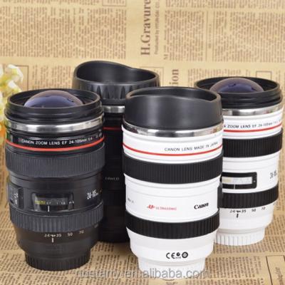 China Metal Camera Lens Mug 24-105 Coffee Tea Travel Mug Stainless Steel Thermos and Lens Lid for sale