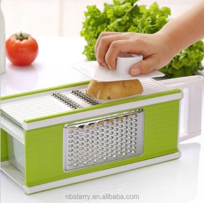 China Plastic Multi-box Plastic Vegetable Slicer 5 in 1 boxed grater with vegetable storage space for sale