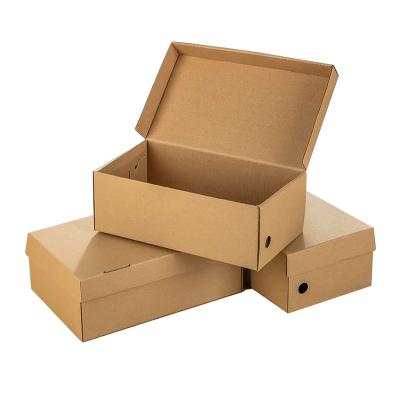 China Recyclable Custom Stackable Eco Shoe Box Storage Corrugated Paper Shoe Boxes Packaging With Custom Logo for sale