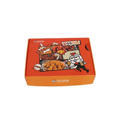 China Recyclable Custom Logo Packaging Box For Fried Chicken Fries Take Away Paper Packaging Boxes Divider for sale