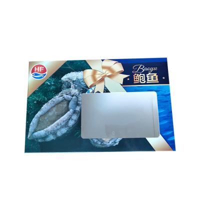 China ECO Recyclable Logo Large Frozen Seafood Custom Papckaging Boxes Seafood Shipping Paper Box With PVC Window for sale