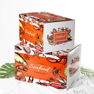 China Wholesale Eco Friendly Recyclable Corrugated Paper Frozen Seafood Gift Box Seafood Packaging Box Custom Logo for sale