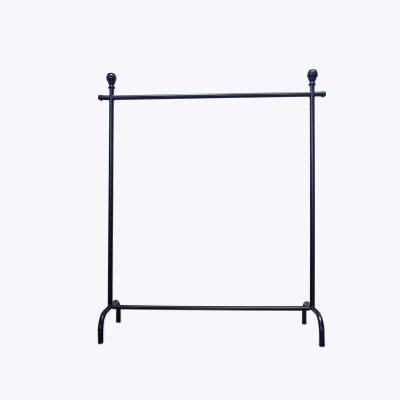 China Retail Store Floor Standing Black Metal Clothes Hanging Mobile Display Rack for sale