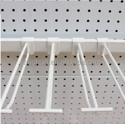 China Huohua Modern Good Quality Double Fork Supermarket White Plastic Hooks For Sale for sale