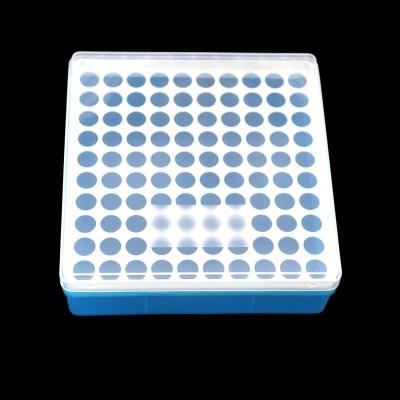 China PP Plastic 1.5ml 100 Hole Centrifuge Tube Storage Box Holder Micro Centrifuge Tube Box for sale