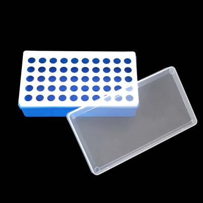 China PP Plastic 1.5ml 50 Hole Centrifuge Tube Storage Box Holder Micro Centrifuge Tube Box for sale